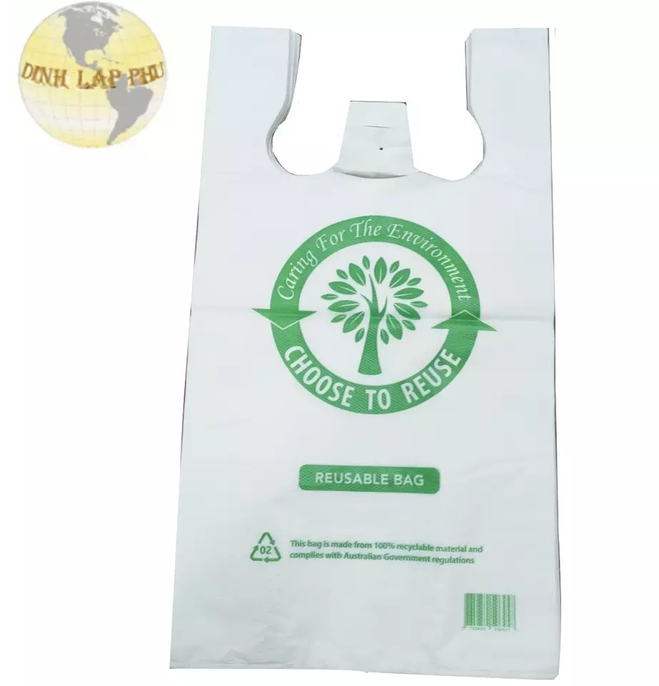 HDPE EMBOSSED plastic shopping T- shirt bag Recycle Singlet Colourful Manufacture in Vietnam