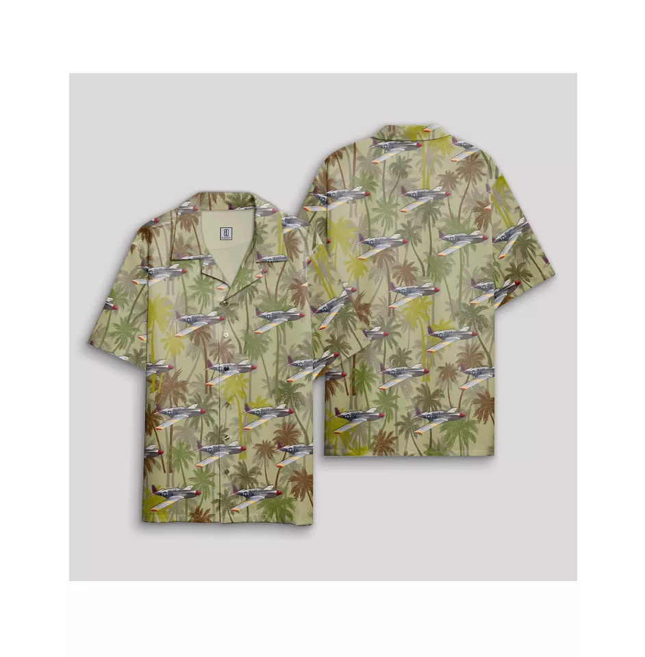 Wholesale New Collection US Army Air Forces North American P-51 Mustang Betty Jane World War II Hawaiian Shirt