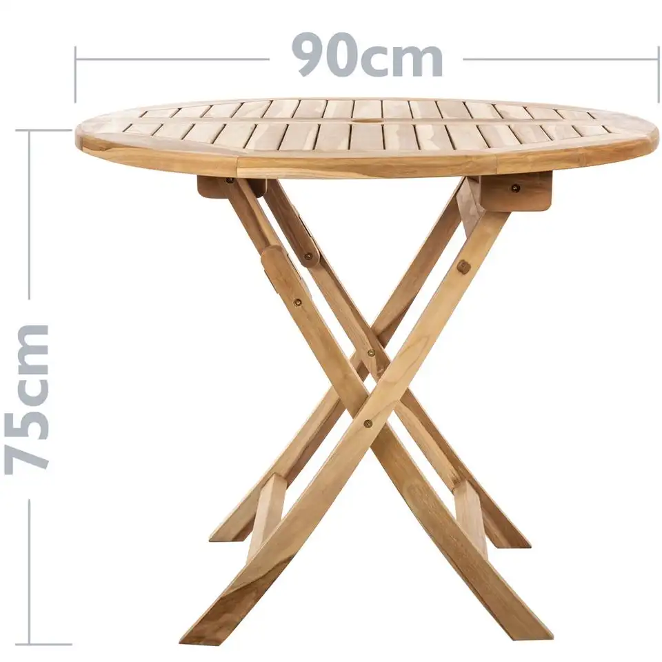 Round table for garden funiture/ High quality Vietnamese acacia wood tale, easy to assemble, environmentally friendly