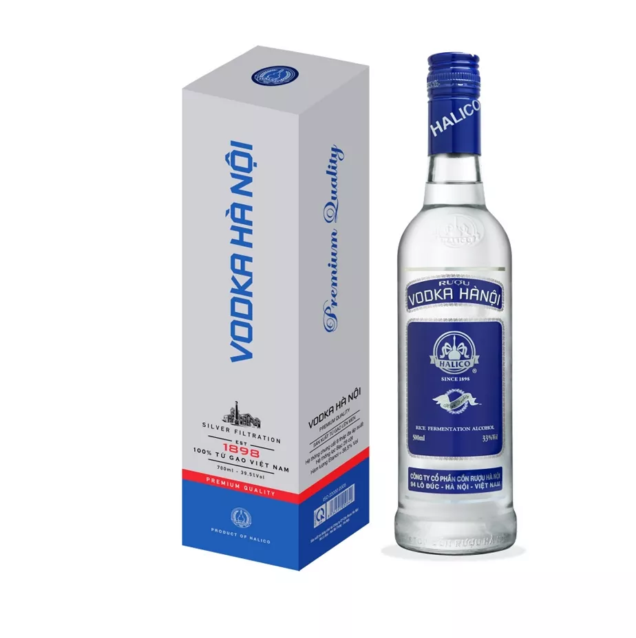 Halico Supplier Vodka Hanoi 33%vol 500ml purest best Vietnamese grain spirits factory sell