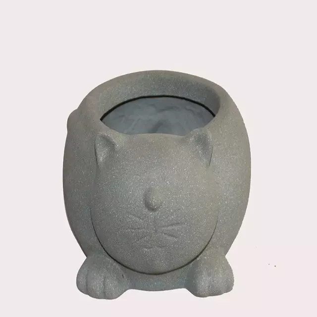 Cat stone/ ceramic Design Pot made in Vietnam