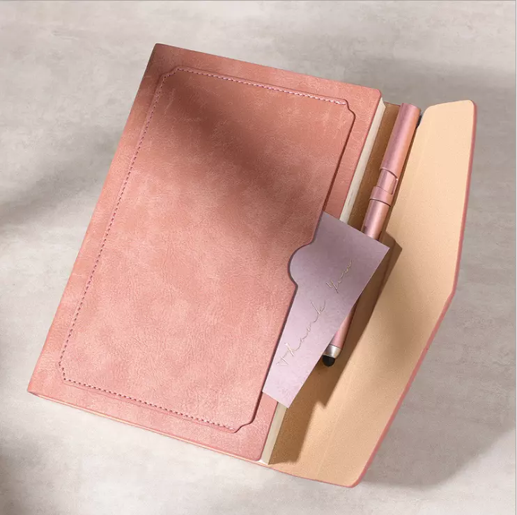 Wholesale Three Fold Magnetic Buckle Business Style Color Changing Pu Leather Notepad Custom Planner Calendar Notebook