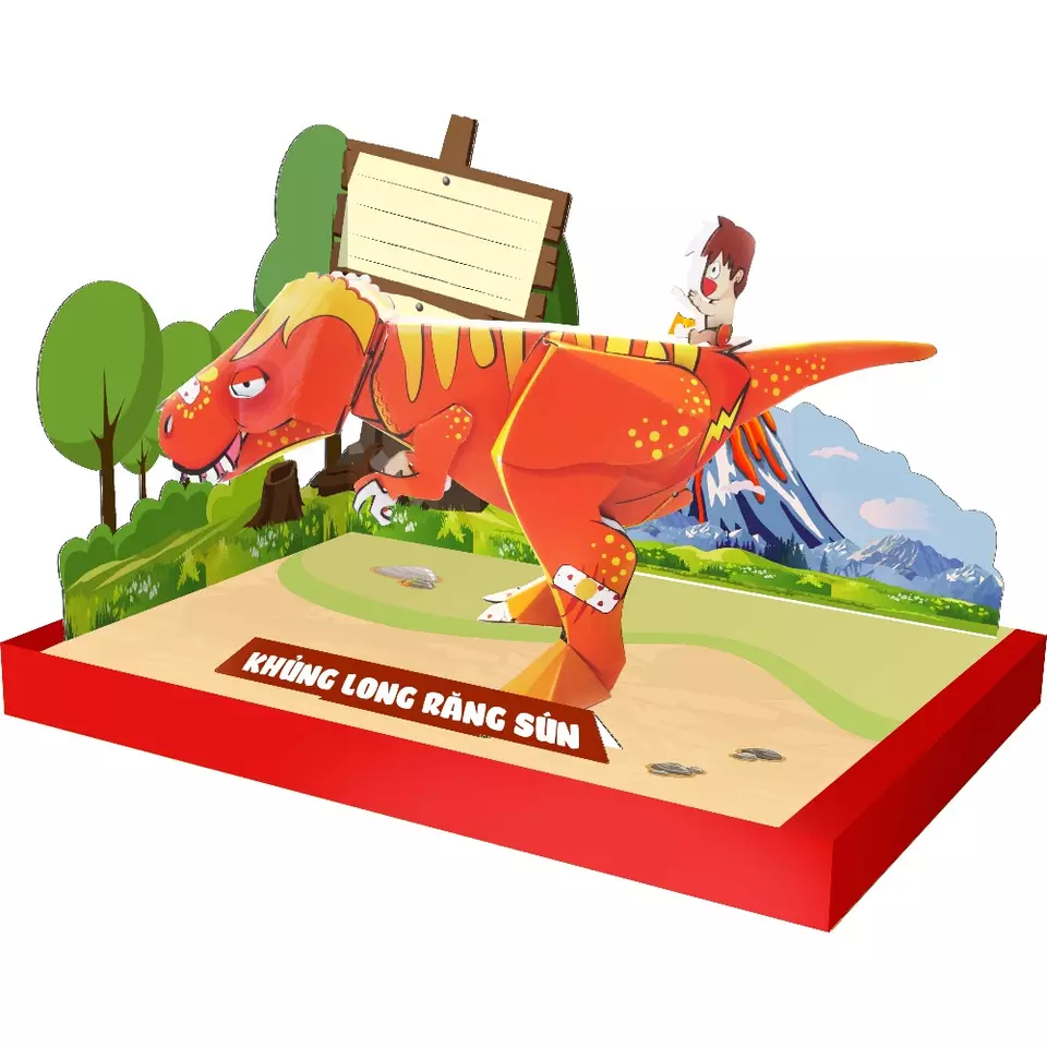 Vietnam toy product 3D paper model DIY puzzle moving dinosaur paper toy