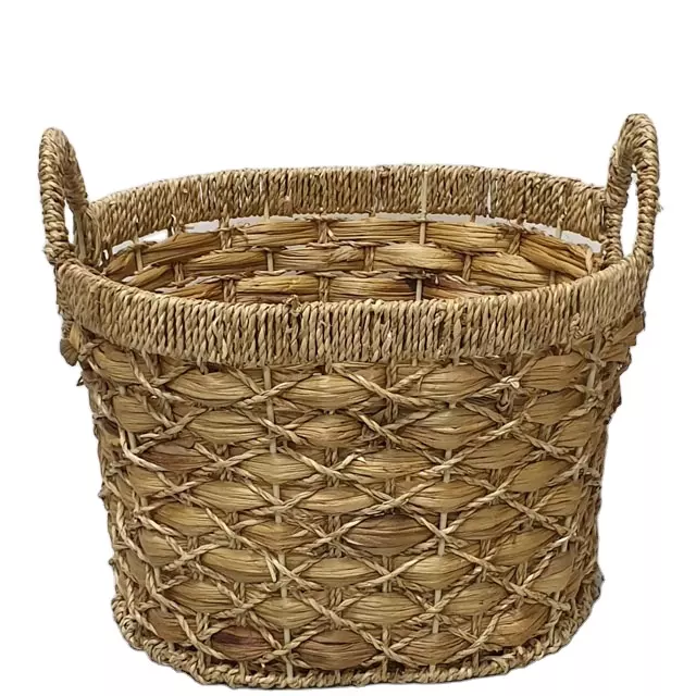 Manufacture woven housewares storage vietnam wicker handicraft oval seagrass baskets