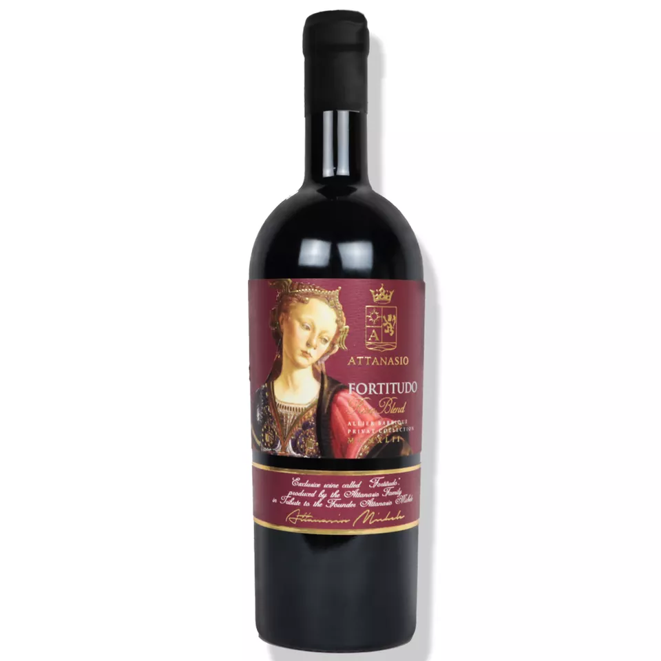 Notes Aroma Place Origin Weight Package 15% Alcohol Bottle Attanasio Fortitudo Blend Rosso I.G.P Puglia Red Wine from Italy