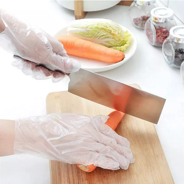 Disposable Food PrepGloves - 500 Piece Plastic Food Safe DisposableGloves, Food Handling, Transparent, One Size Fits Most (500 V