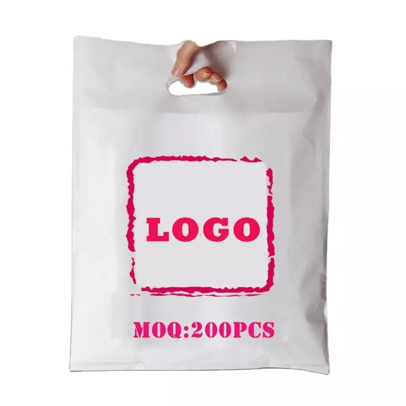 Custom Design Logo Die Cut Handle Bags PE Plastic Shopping Bag