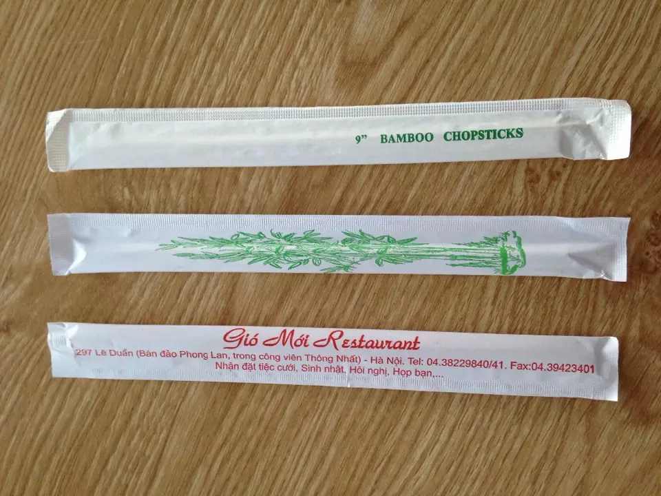 Paper wrapping with Styrax wooden Chopsticks