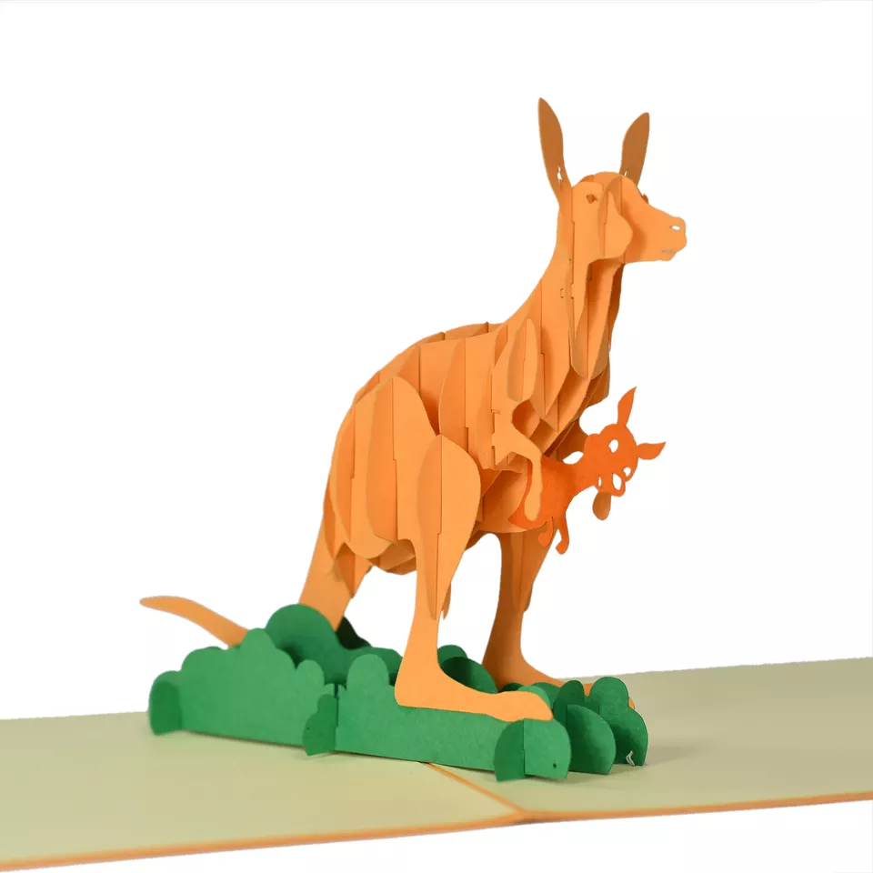 Wholesale Best Choice For Sophisticated Design Australia Kangaroo Cute 3D Greeting Cards Pop Up supplier