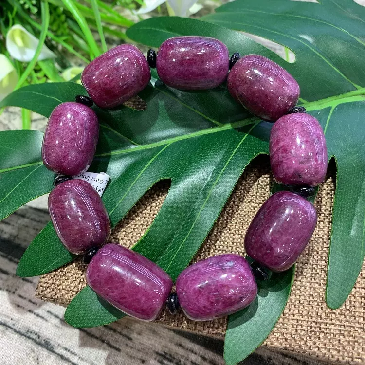 South Africa wholesaler ruby, high quality natural ruby bracelet, gemstone ruby BEARB05