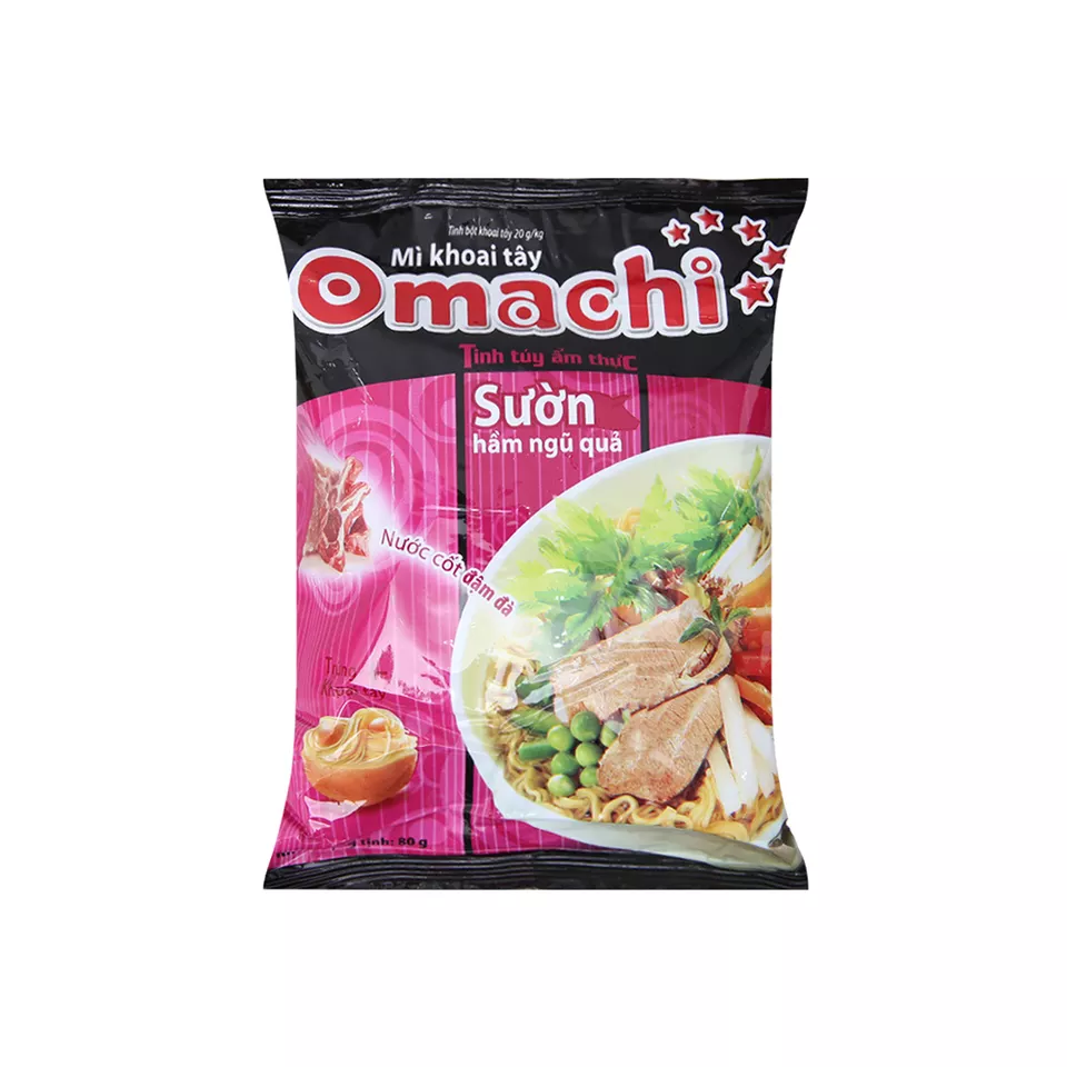 Omachi Rib Potato Instant Noodle - 80g