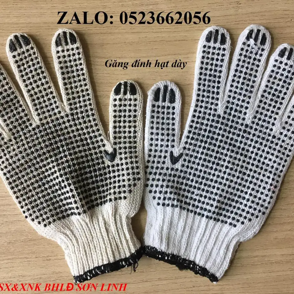Premium Quality Safety Knitted Gloves- Vietnam Color Cotton Gloves - Hot selling Cotton Polyester Gloves