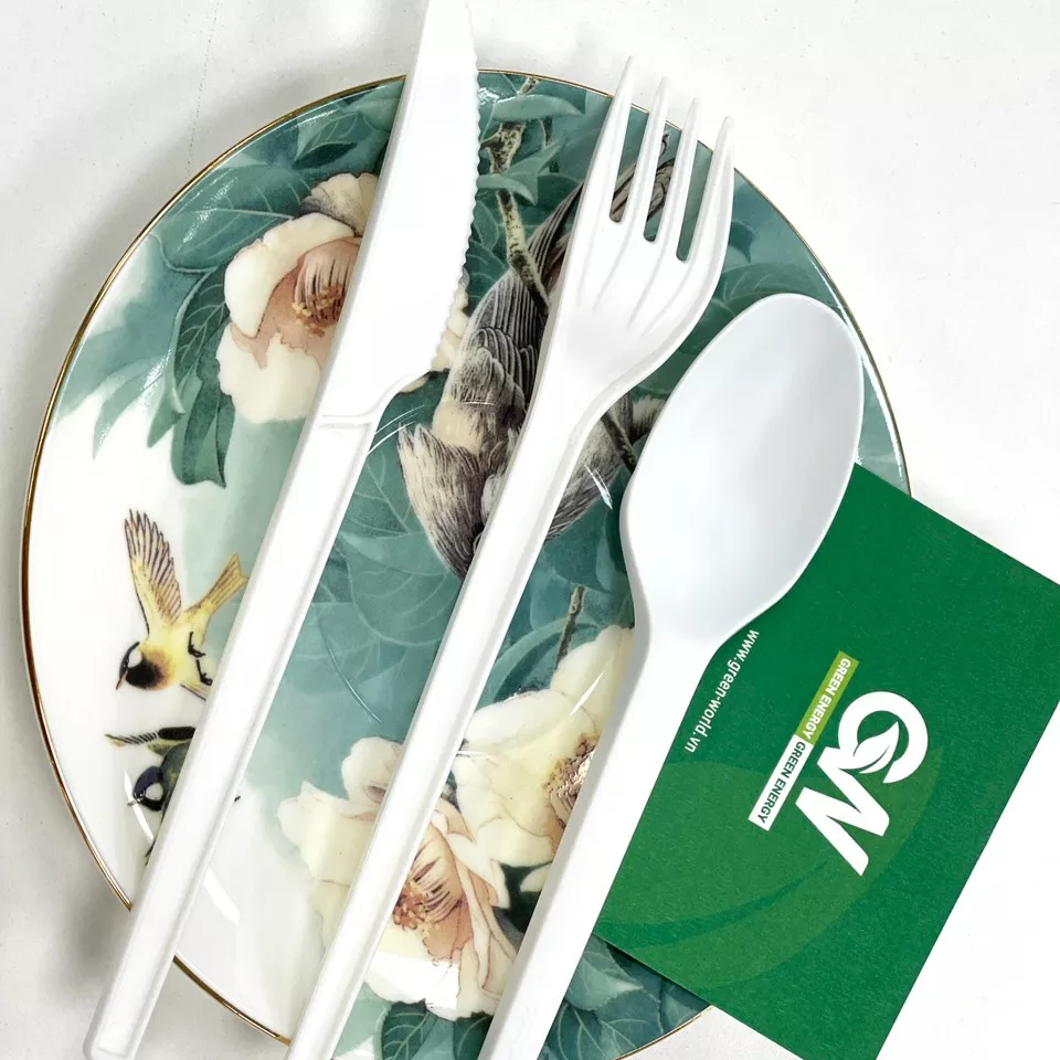 Biodegradable compostable disposable cutlery set PLA Fork Knife Spoon Flatware Set