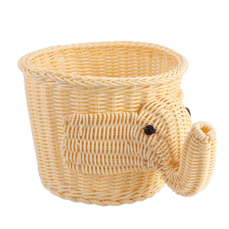 Woven Rattan Elephant Toy Storage Basket/ Natural Animal Laundry Basket for Kids' Furniture - Products for Kid from Vietnam
