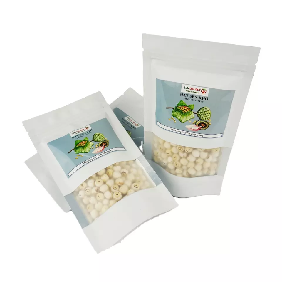 High Quality White Color Ivory Particle Shape Nuts Peeled Purity ISO Certificate Dried Lotus Seeds from Vietnam