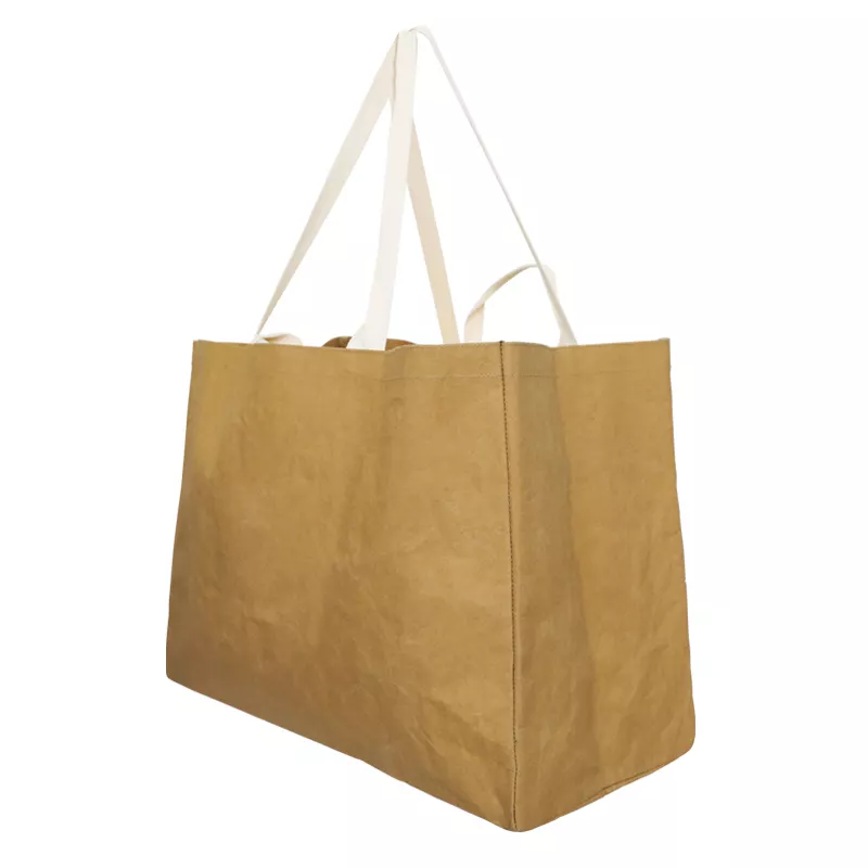 Cheap Price Customized Logo Printed Large Size Washable Durable Tote Blank Cotton Shopping Washable Kraft Paper Bag