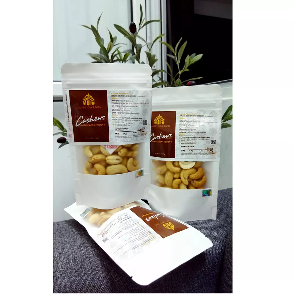 Whole roasted split cashew nuts 100gr all type of cashew nuts made in Vietnam high quality 100gr bag