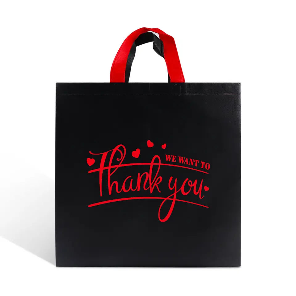 Wholesale printing soft loop handle carry heavy plastic take out bag for restaurant