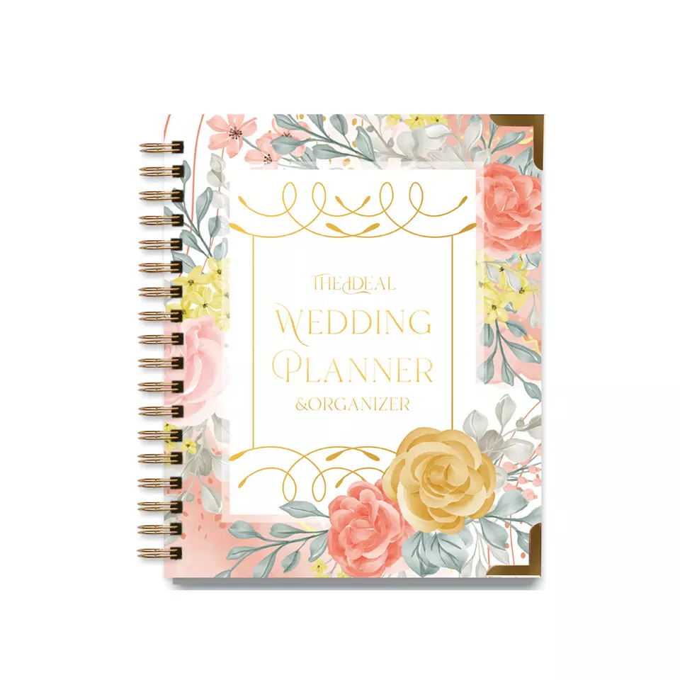 Wholesale 2023 New All English Wedding Plan Book A4Exquisite Fashion Notebook Schedule Book Planner Coil Book With Ladder Index