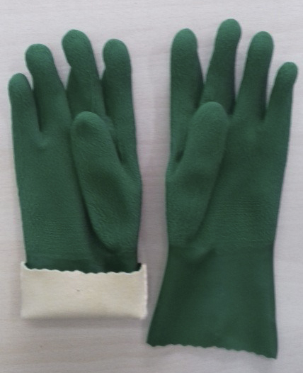 Latex-coated cotton fabric gloves