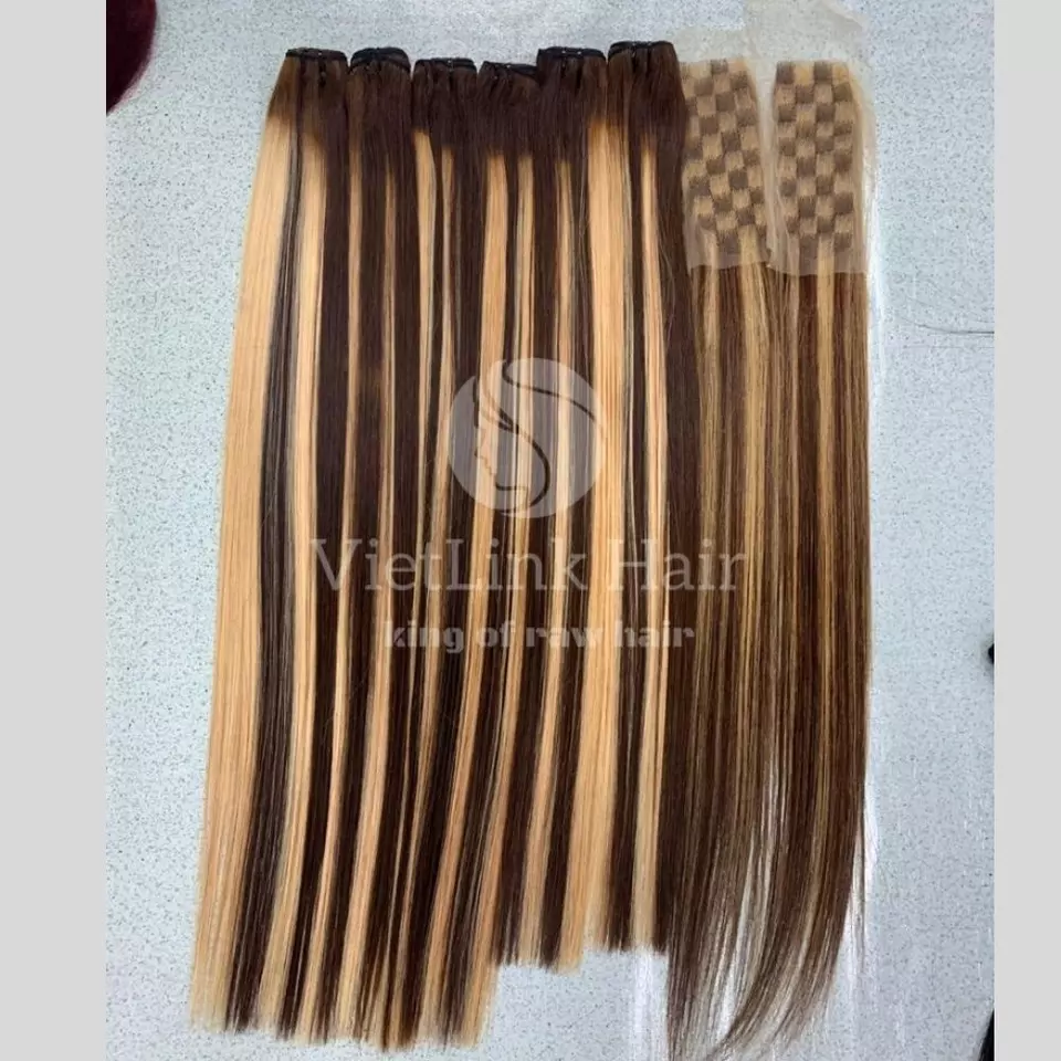 Top Quality Best Beauty Wholesale 100% Virin Hair Bone Straight Hair Bundle In Extension Piano Color
