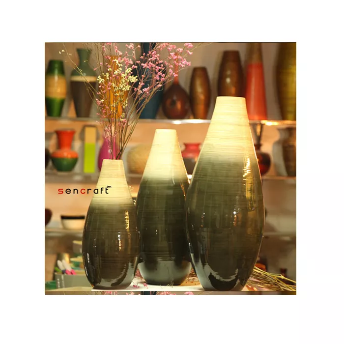 Wholesale Bamboo Tabletop Vases Decoration Handmade Home Decorative Flower Vase Floor Vase