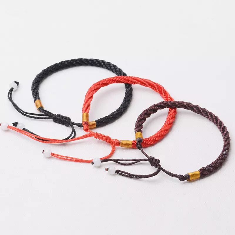 Adjustable Size Casual Sporty Bangles Cord Strand Benming Year Red Rope Bracelets For Hands And Feet