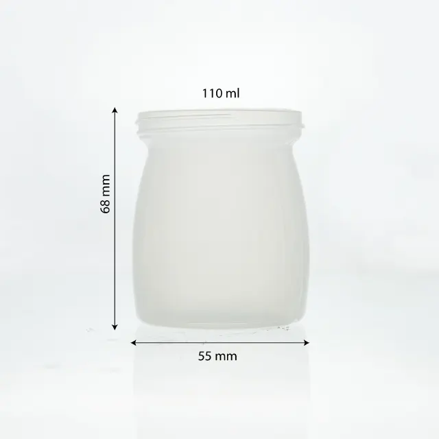 110ml HDPE plastic Yogurt Jar clear white HDPE plastic jar with cap