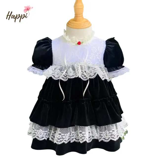 Wholesale Velvet Princess Handmade Heirloom Dress For Girls