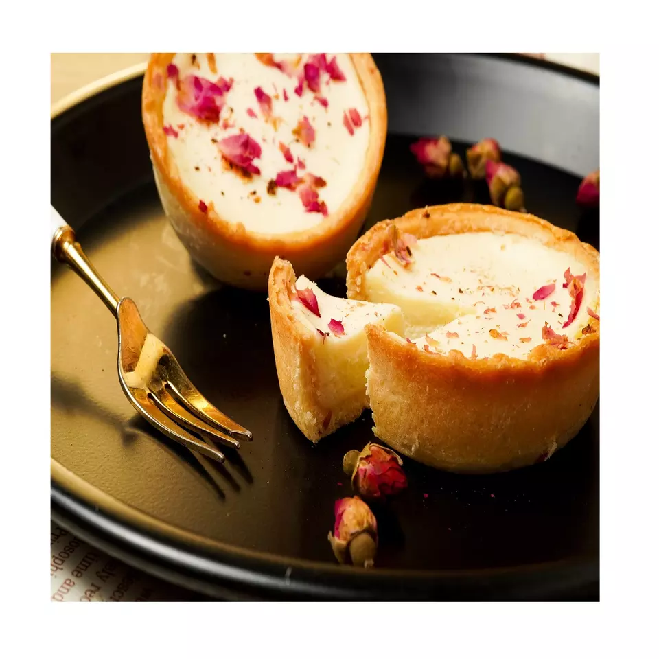 High Quality Wholesale Round Shape Soft Creamy Dessert Tarlet 12 months Sweet Rosy and Lemon Cheese Tart