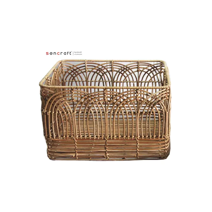 Handmade Rattan Wicker Storage Baskets Home Decoration Storage Basket Handicraft Vietnam