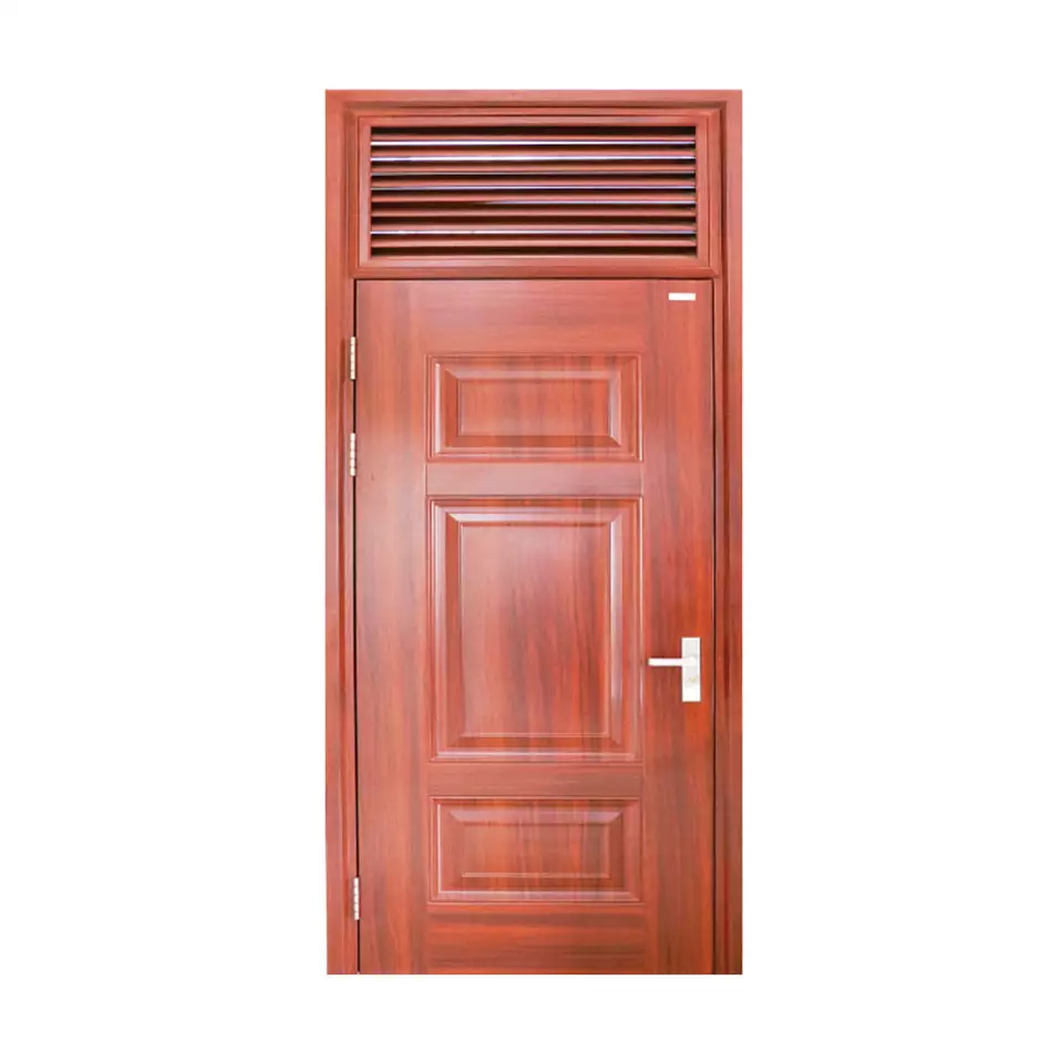 Traditional Wooden Single-leaf Wood Grain Steel Door - The door Has No Opening Above