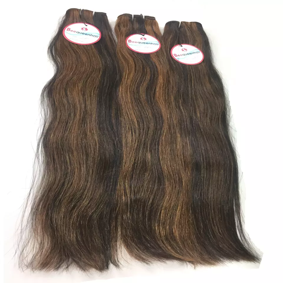 WEAVE hair extension unprocessed 20 inch mixed color 1b and 6 grade 12A super double drawn VIETNAM HUMAN HAIR last upto 2 years