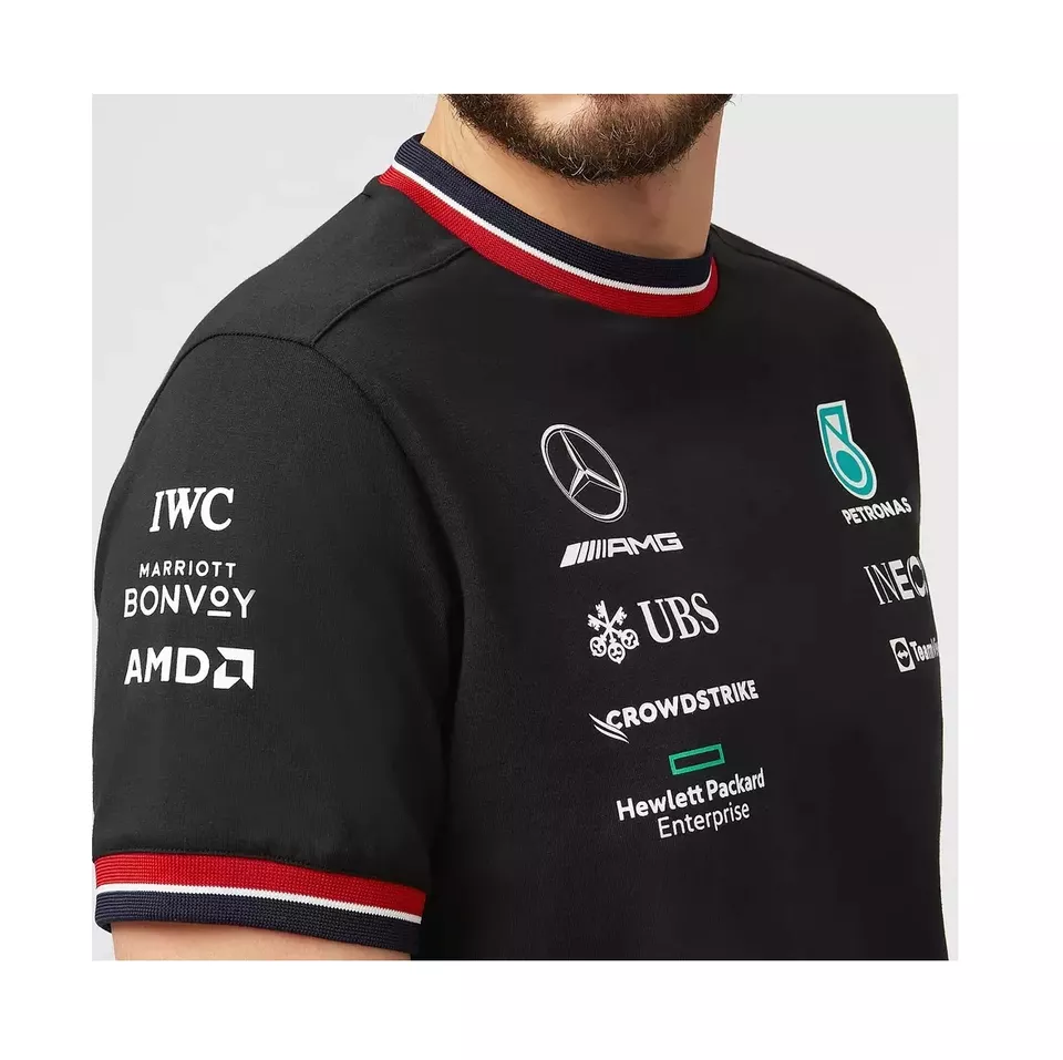 MERCEDES T-SHIRT 100% Cotton Short Sleeve Embroidered Shirt High-quality Manufacture Made From Vietnam For Sale