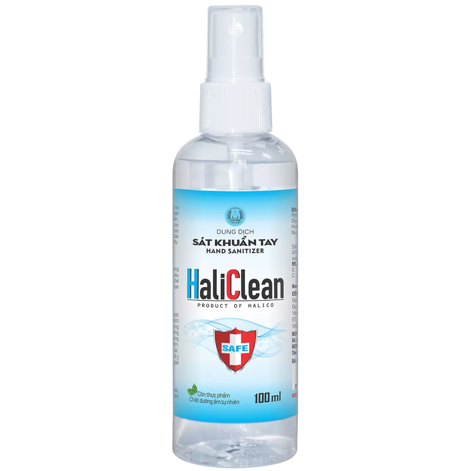 HaliClean 100ml 80% alcohol hand wash in spray bottle for sale