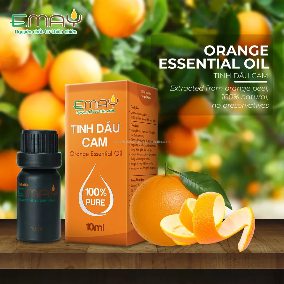 Best Choice Emay Aromatherapy Diffuser Essential Oil Extracted From Orange Peel Set 10 50 100 ml Bottled Oil Accept OEM Order