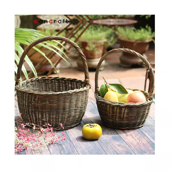 Handmade Rattan Wicker Storage Baskets Storages boxes Container boxes kitchen organizer