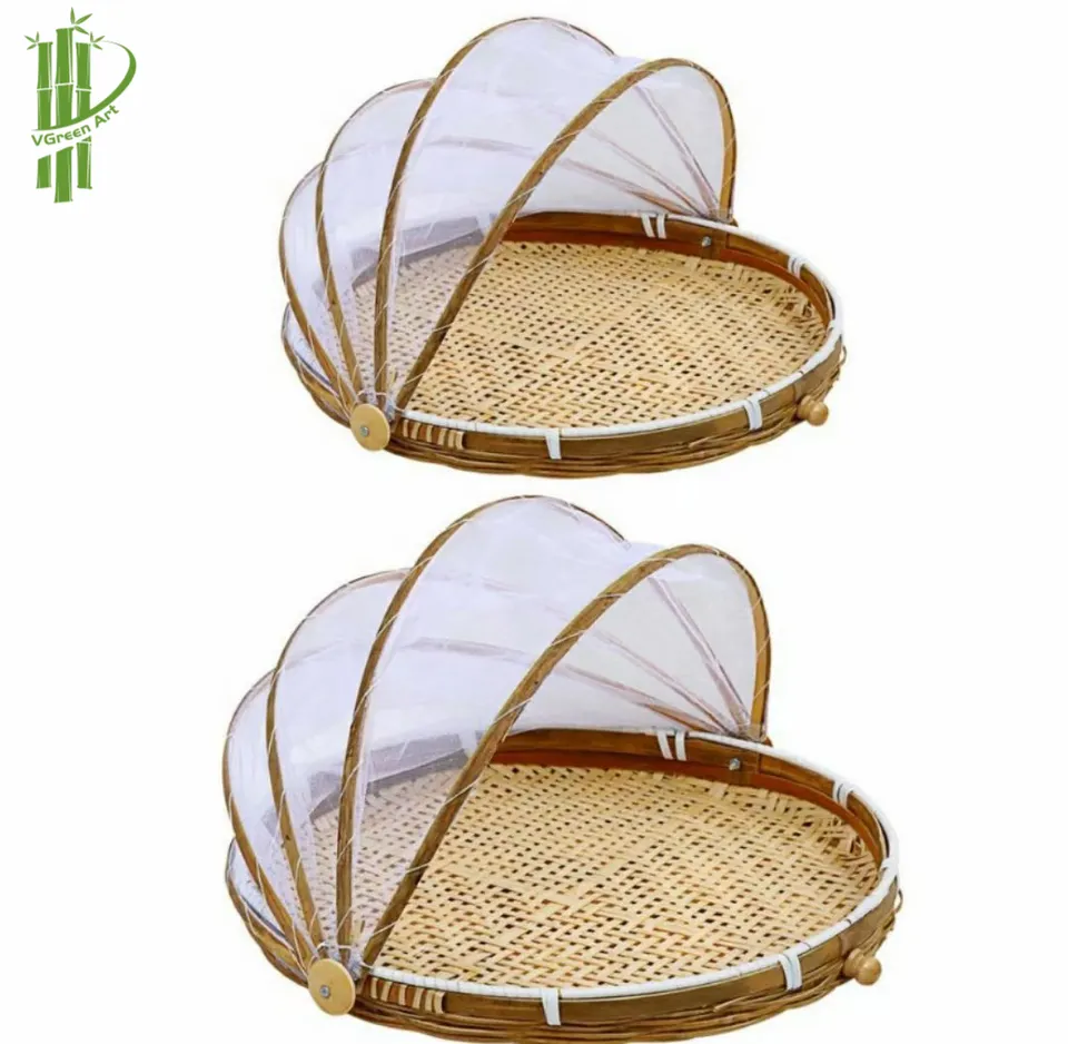 Food cover made of natural bamboo dish cover Eco-friendly Vietnam manufacture 2021
