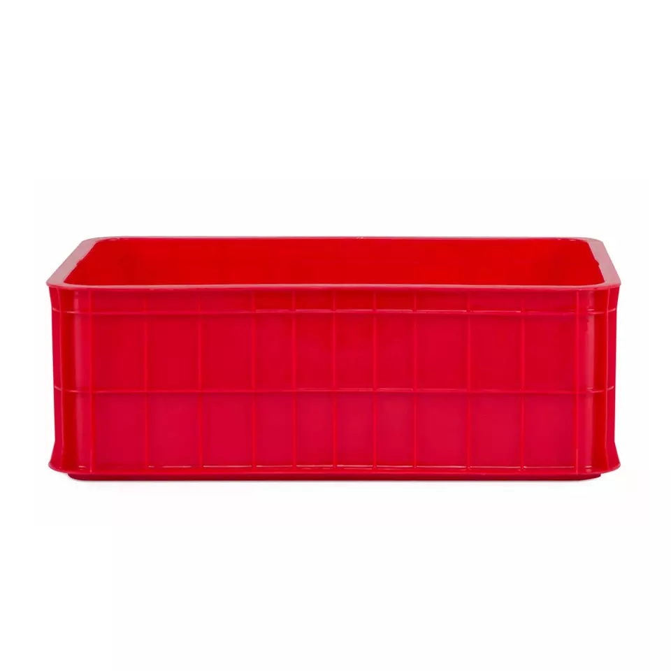 Basket Solid Side Container Virgin HDPE Storage Tray Customized Mesh Plastic Crates