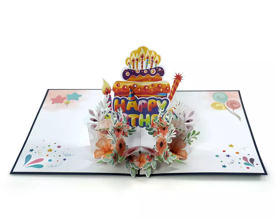 High Quality New 2022 Birthday 3D Popup Greeting Card With Custom Design and Manufacturer from VietNam Supplier Wholesale