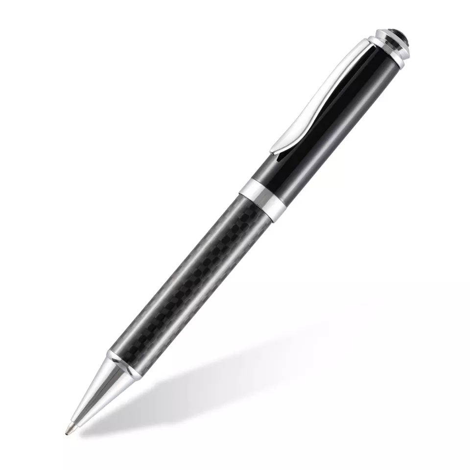2022 Customized laser logo pen direct factory sale ballpoint pen carbon fiber tube executive pens