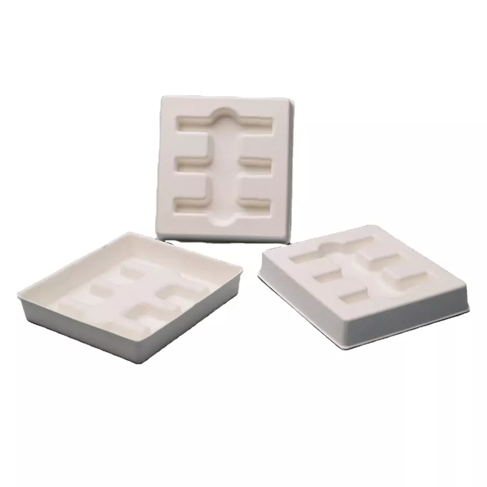 Custom bamboo pulp packaging pulp molded products environment friendly packaging pulp