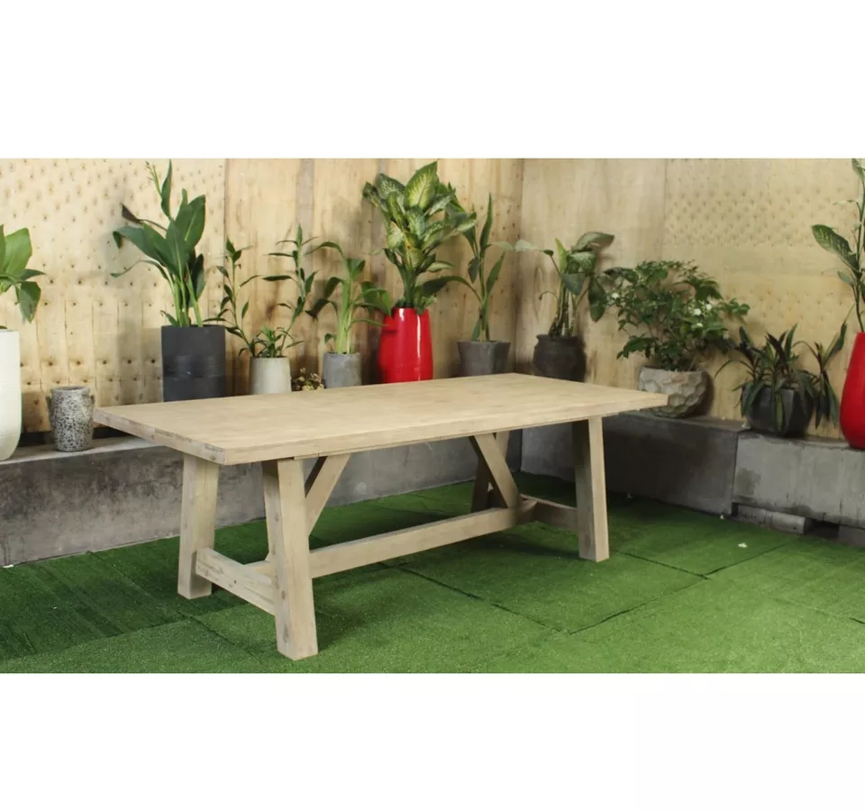 Modern natural wooden dining room furniture 80*80cm square dining table from Vietnam