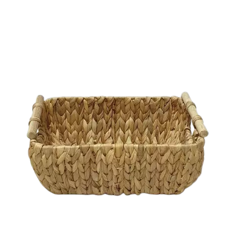 Living room retangular basket with wooden handles eco-friendly from Vietnam