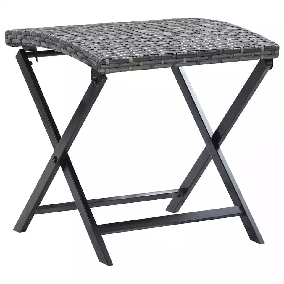 Best Manufacture made high quality Folding Stool Poly Rattan Gray