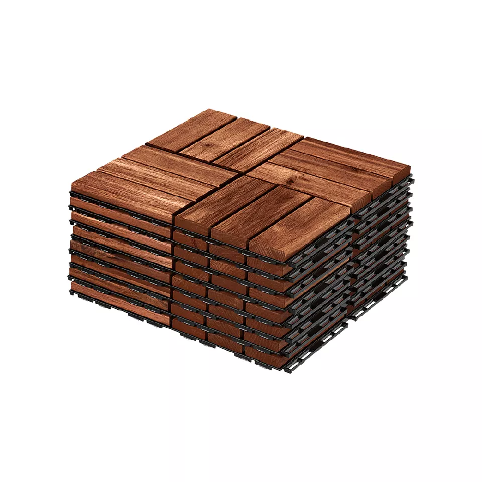 12-SLAT ACACIA WOODEN DECK TILE 300X300X19MM Top Quality Grade Hot Selling Manufacturer High Quality Best Price Low MOQ