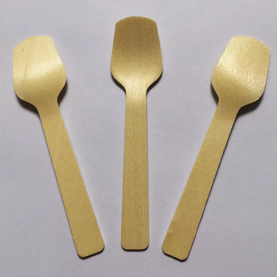 Mini Wooden Spoons, Mini ice-cream wooden spoon, disposable wood spoon