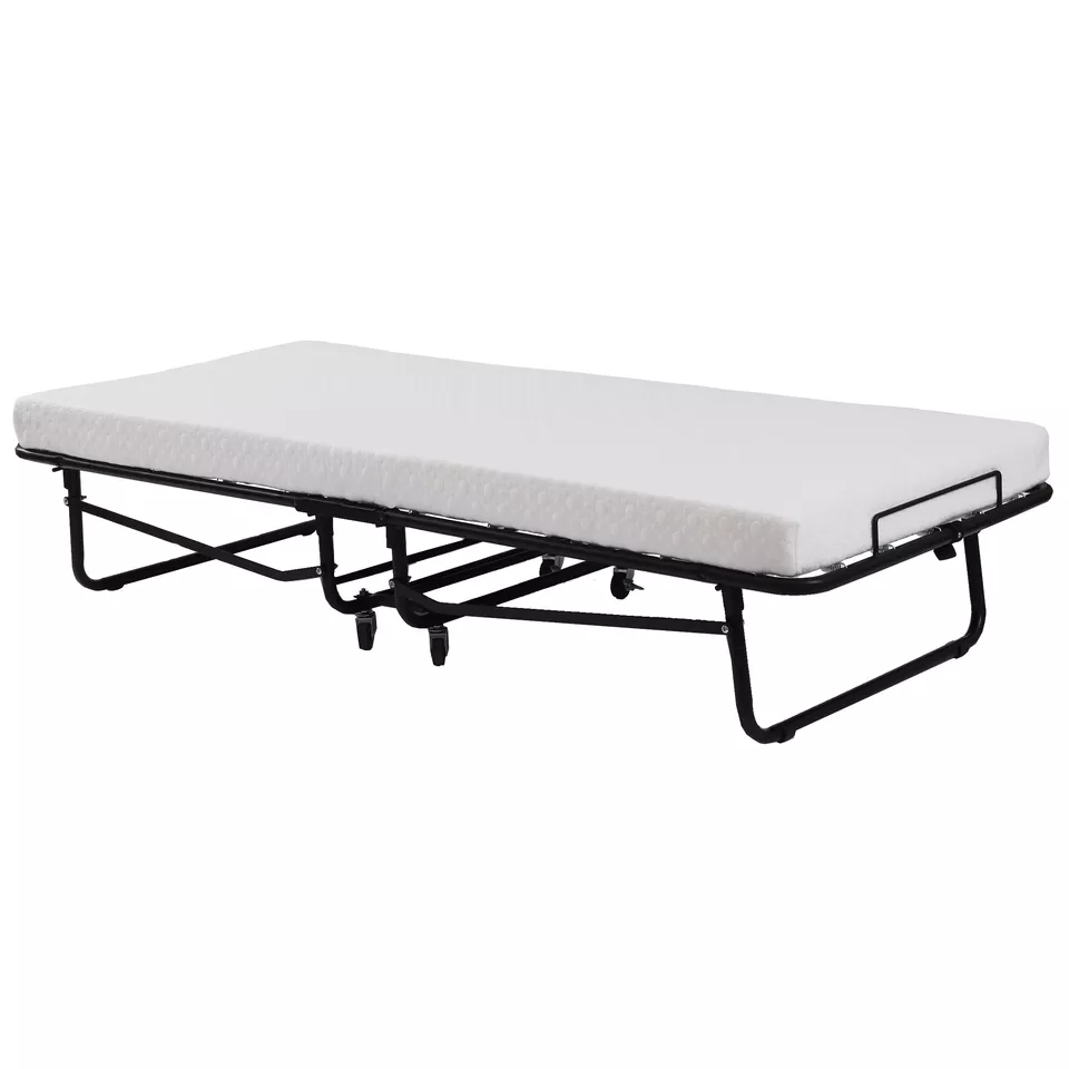 Factory Supply Folding Portable Single Folding Metal Bed with Mattress