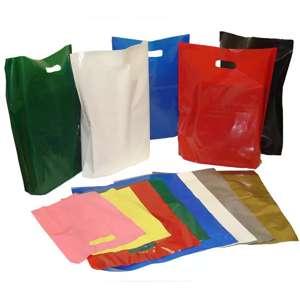 Plastic shopping bag Die cut plastic fashion bag Grip bag side seal