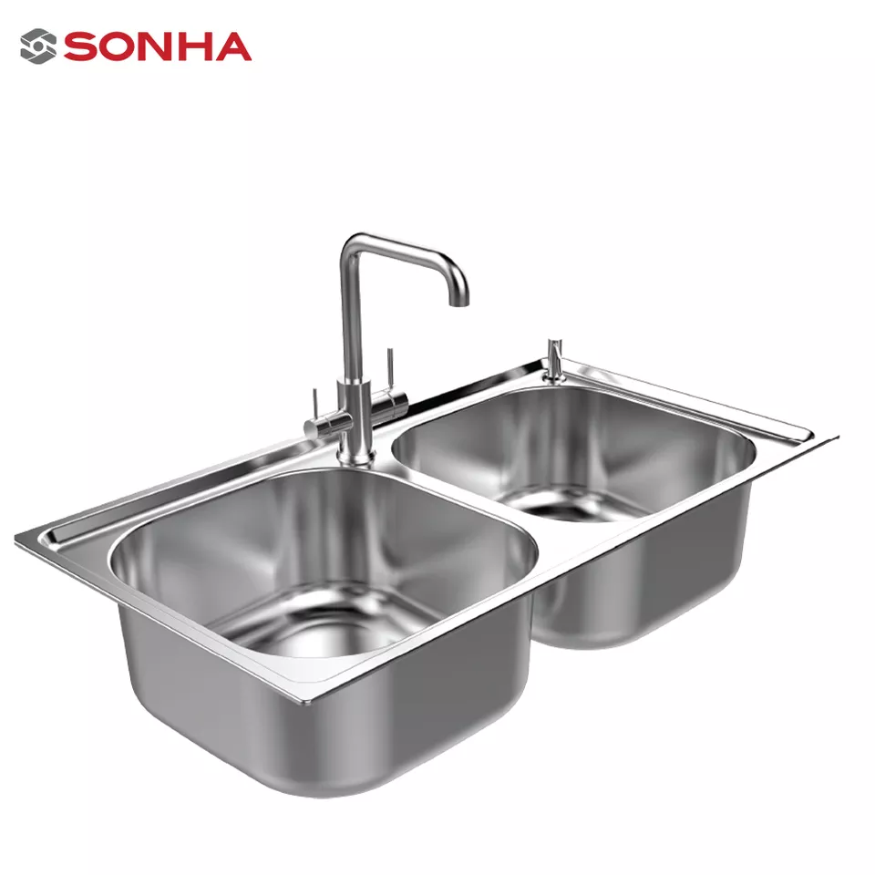 Double Bowl Made In Viet Nam Brand Traditional Kitchen Sink By Stainless Steel